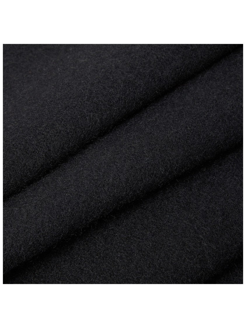 Fendi Black Ff Signature Jacquard Fringe Cashmere-Blend Scarf