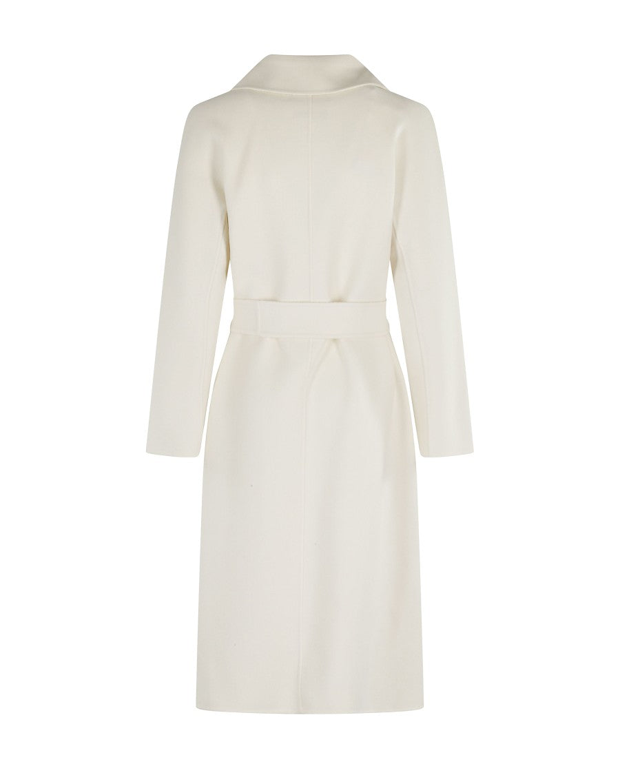 Max Mara Long Wrap Coat With Belted Waist And Kimono Sleeves