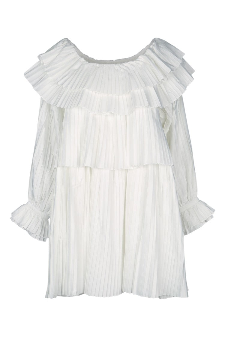 Bode Layered White Top With Ruffled Accents