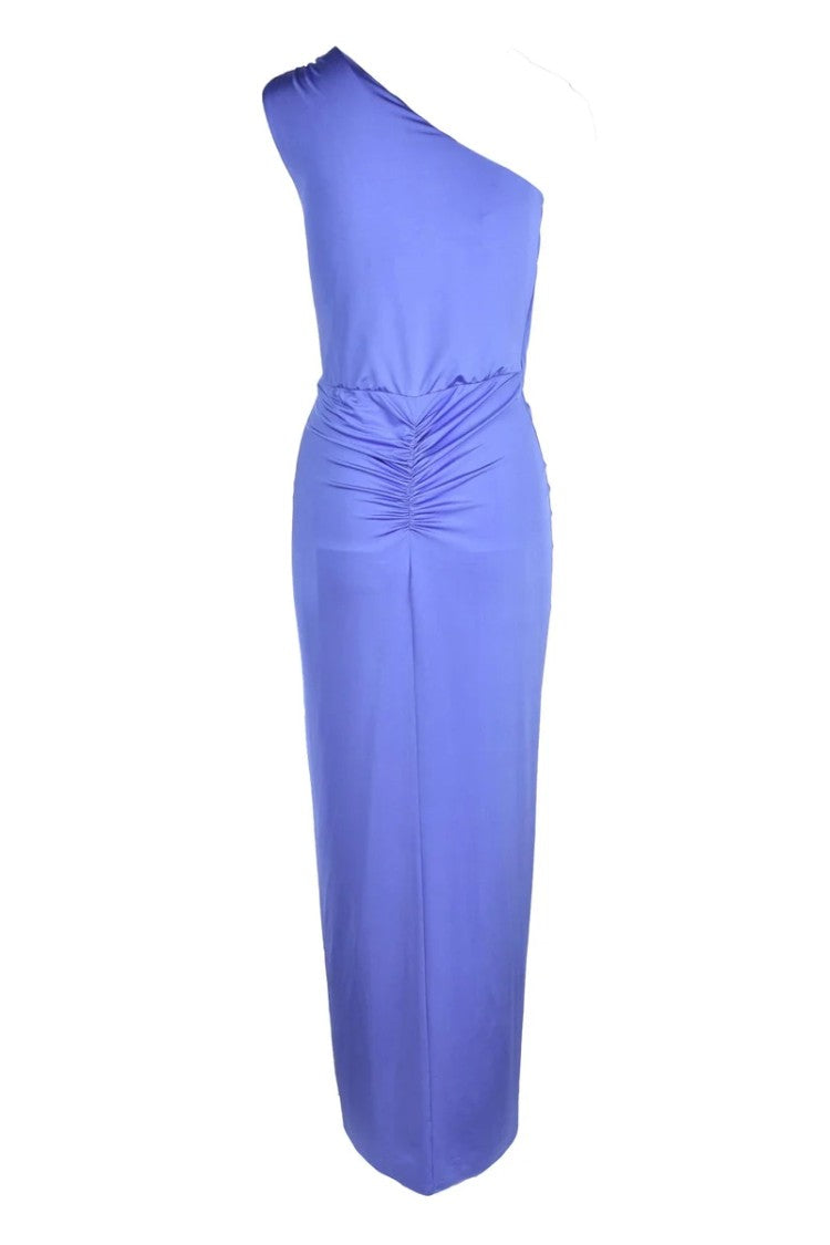 Access Fashion One-Shoulder Midi Dress With Draped Bodice