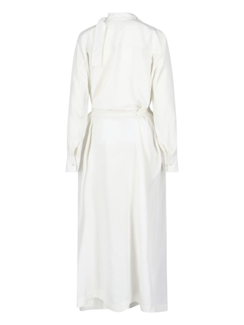 Lemaire White Fabric Maxi Shirt Dress