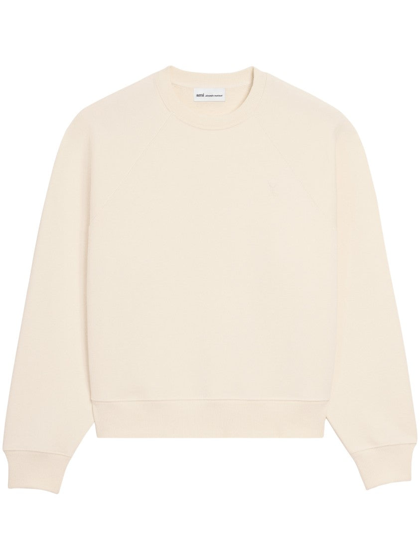 Ami Paris Cropped Sweatshirt With Embossed Ami De Coeur Detail