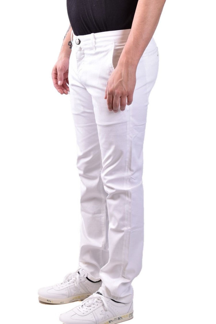 Jacob Cohen White Cotton Trousers