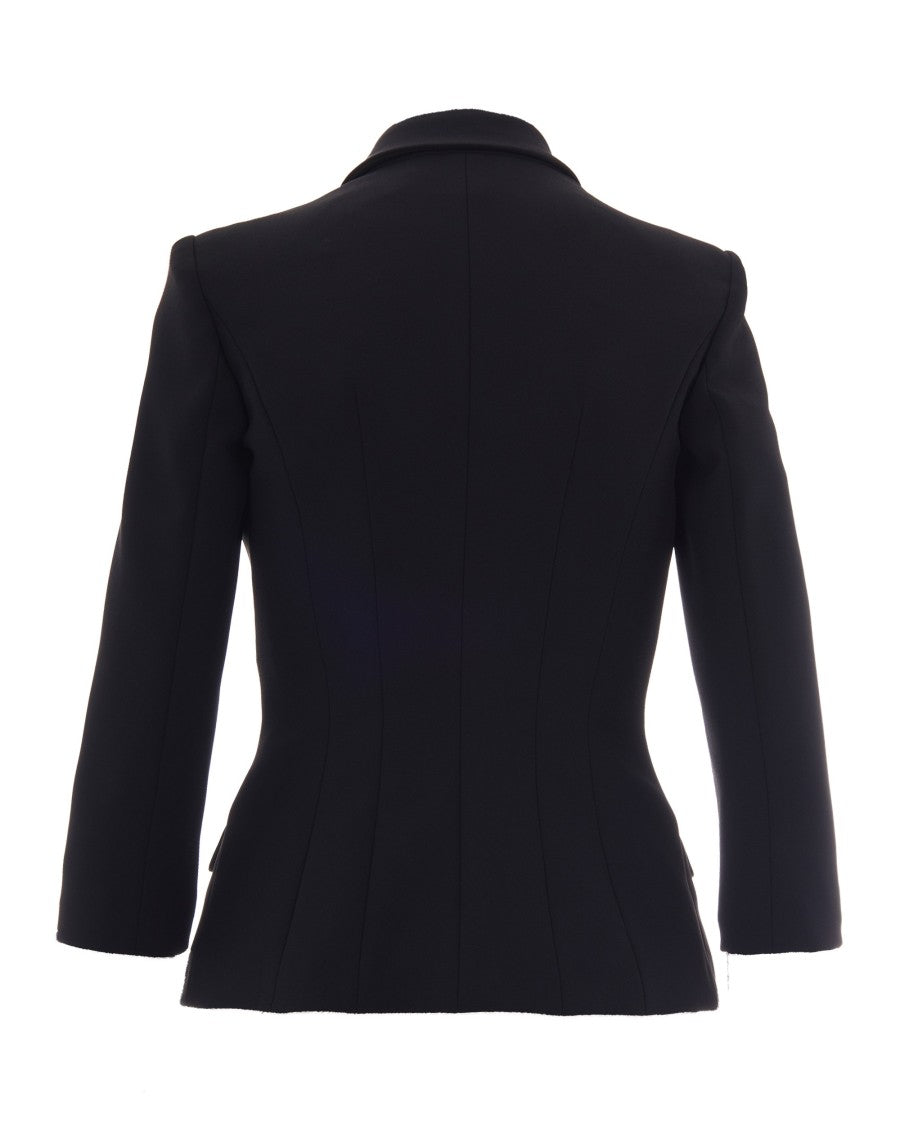 Elisabetta Franchi Black Logo Gioiello Polyester Blazer