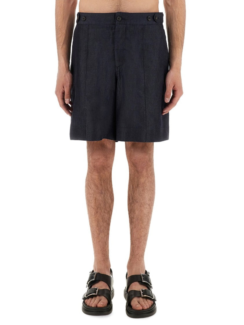 Alexander Mcqueen Tailored Mid-Thigh Denim Shorts With Clean Finish