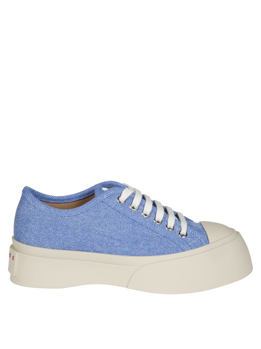 Marni Textured Blue Sneakers With Cream Sole