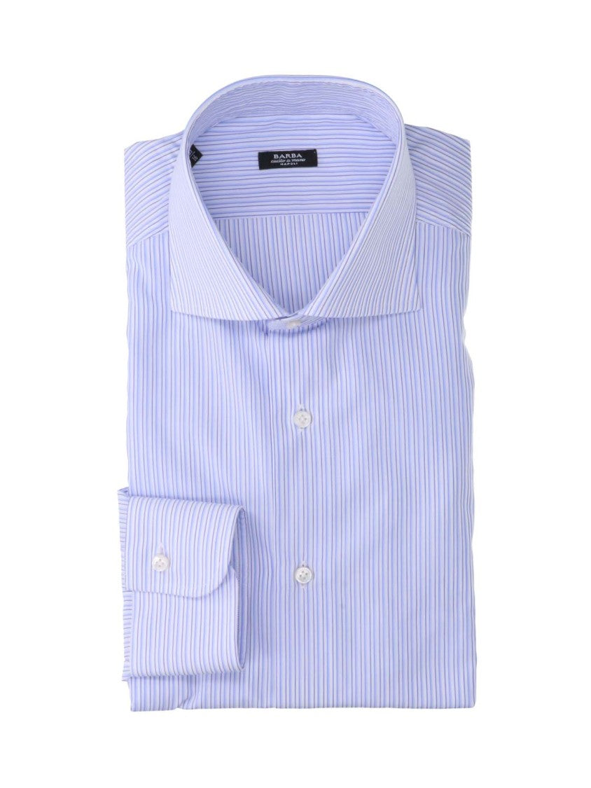 Barba Napoli Pinstripe Long-Sleeve Tailored Formal Shirt