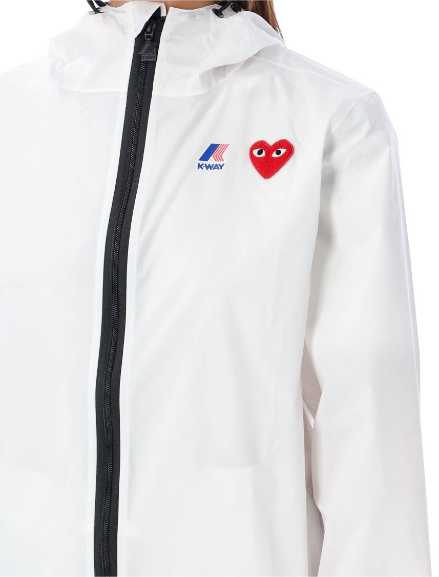 Comme Des Garçons Minimalist Full Zip Jacket With Distinctive Heart Patch