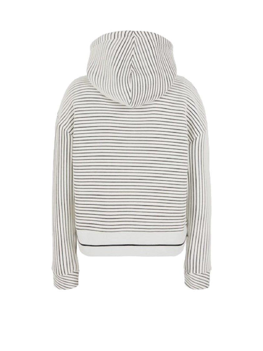 Armani Exchange Hooded Striped Sweatshirt With Signature Detail