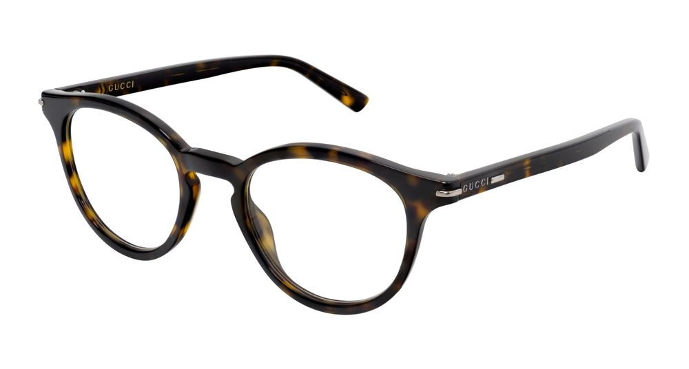 Gucci Havana Classic Design Round Tortoiseshell Eyeglasses