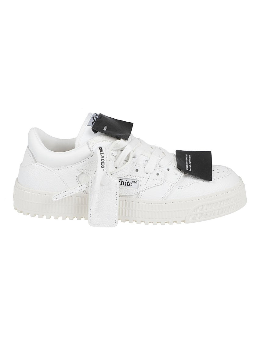 Off-White Low-Top White Sneakers With Textured Sole And Branding