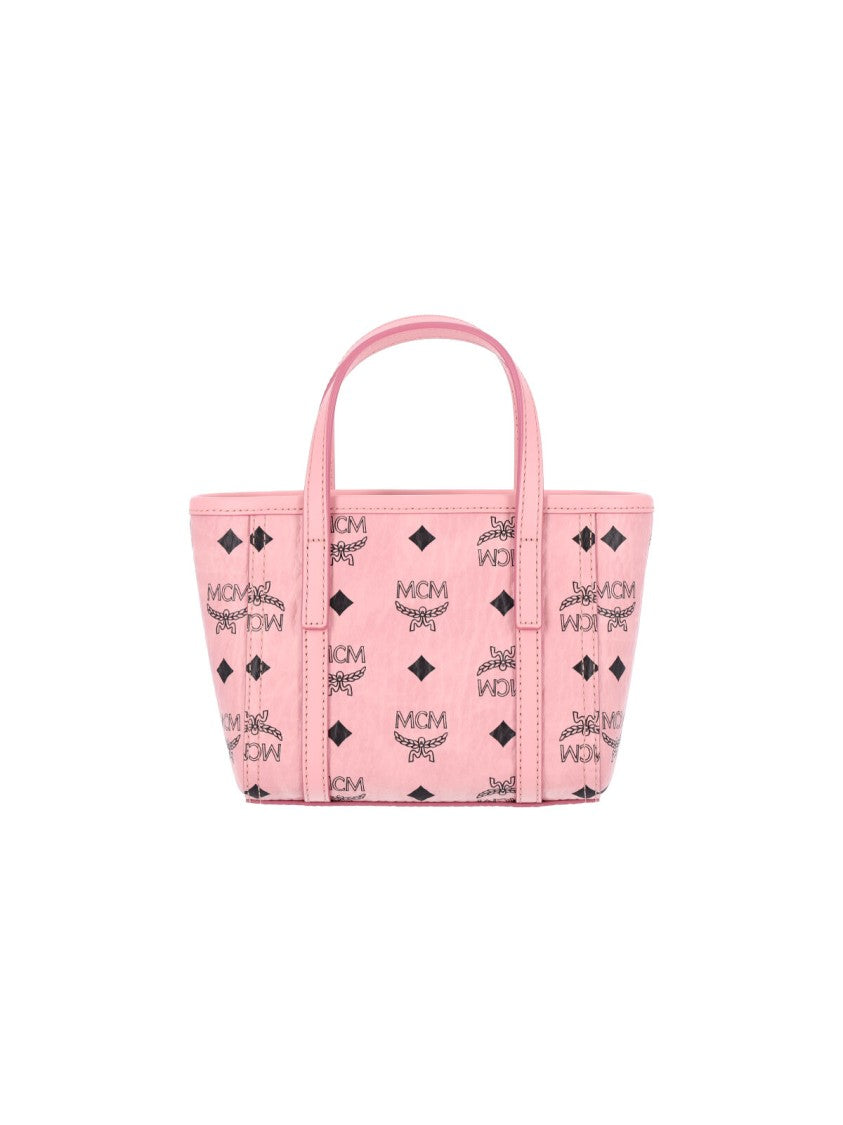 Mcm Pink Toni Visetos Canvas Tote Bag