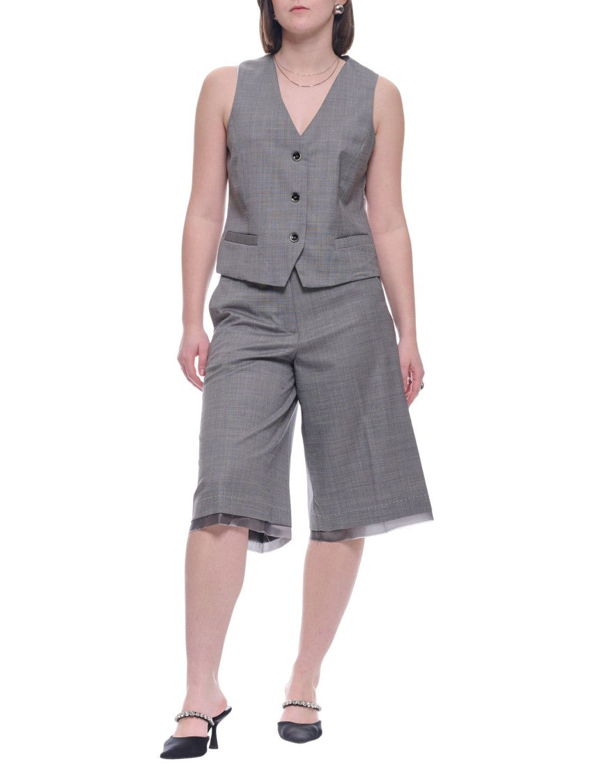 Nine In The Morning Iron Ariele Tailored Wool-Blend V-Neck Vest