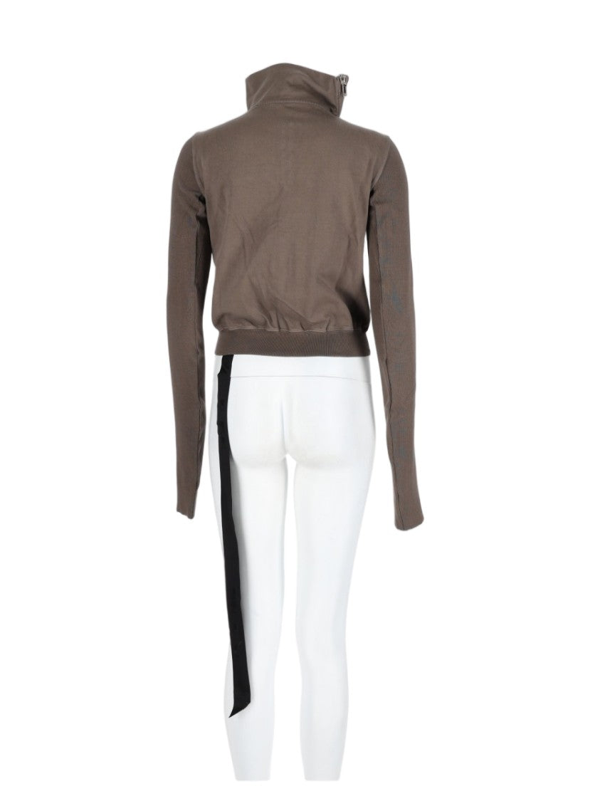 Drkshdw By Rick Owens Charcoal High-Collar Zippered Cotton Sweatshirt