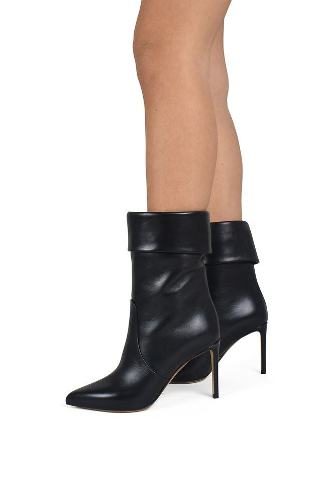 Francesco Russo Pointed Toe Stiletto Ankle Boots In Smooth Lamb Leather