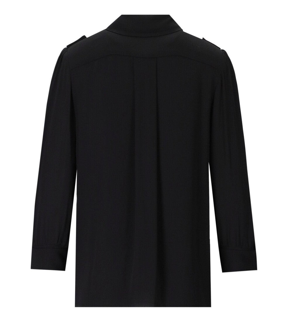 Elisabetta Franchi Viscose Georgette Shirt With Detachable Bow