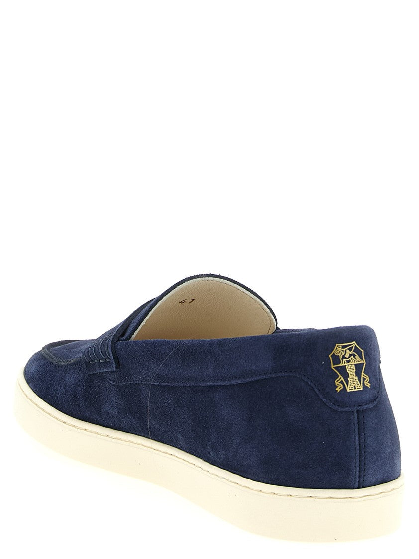 Brunello Cucinelli Suede Slip-On Loafers With Natural Latex Sole