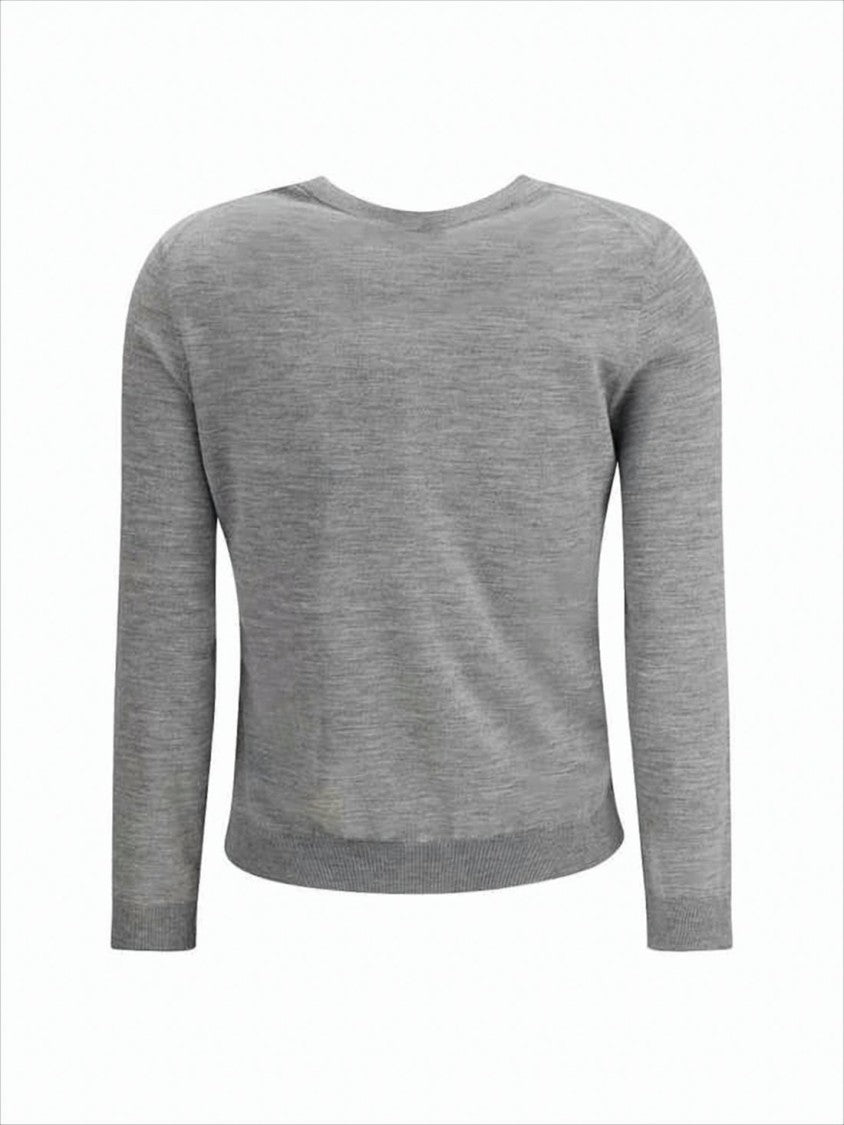 Gucci Cashmere-Silk Grey Cardigan With Round Neckline