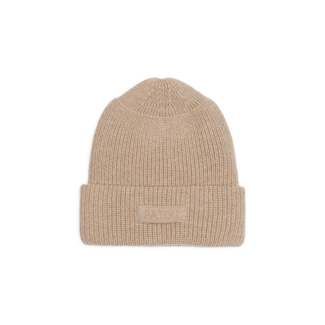 Patou Ribbed Knit Wool Hat With Folded Cuff