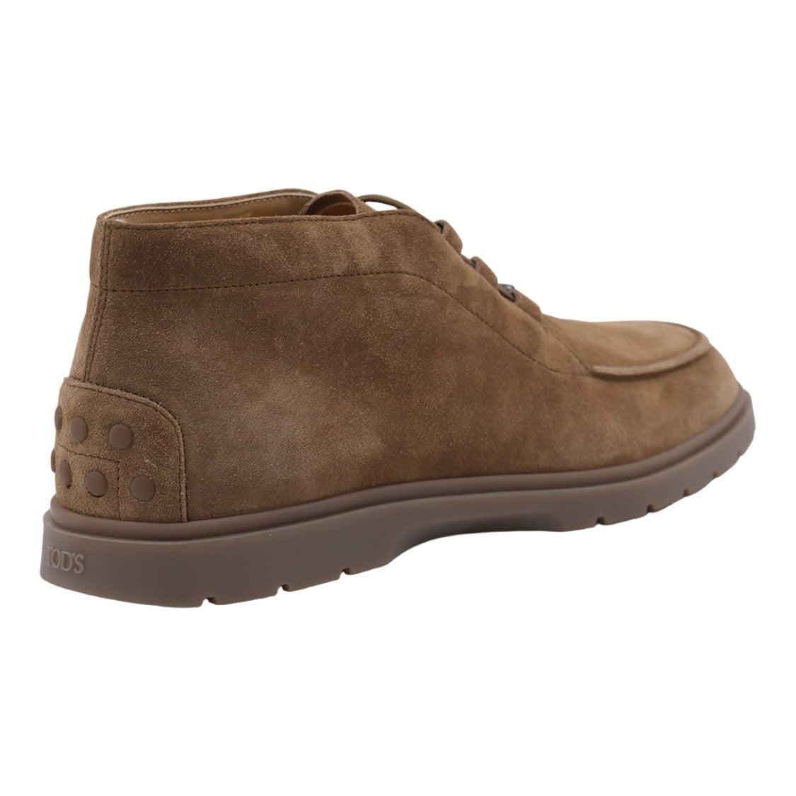 Tod's Mid-Ankle Suede Boots With Moccasin Seam And Lace-Up Front