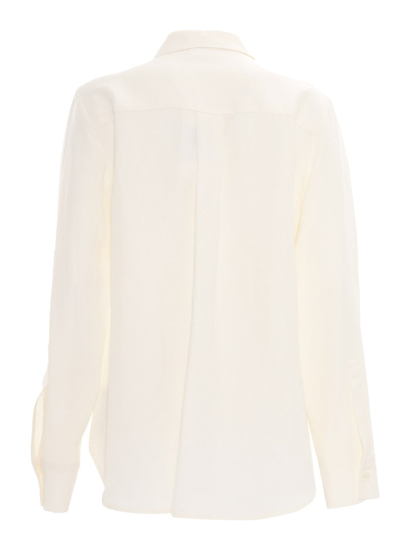 P.A.R.O.S.H. Embroidered Front Panel White Shirt With Classic Collar