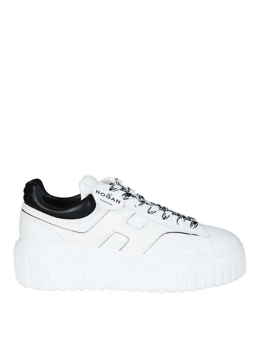 Hogan White Leather Chunky Ridged Sneakers