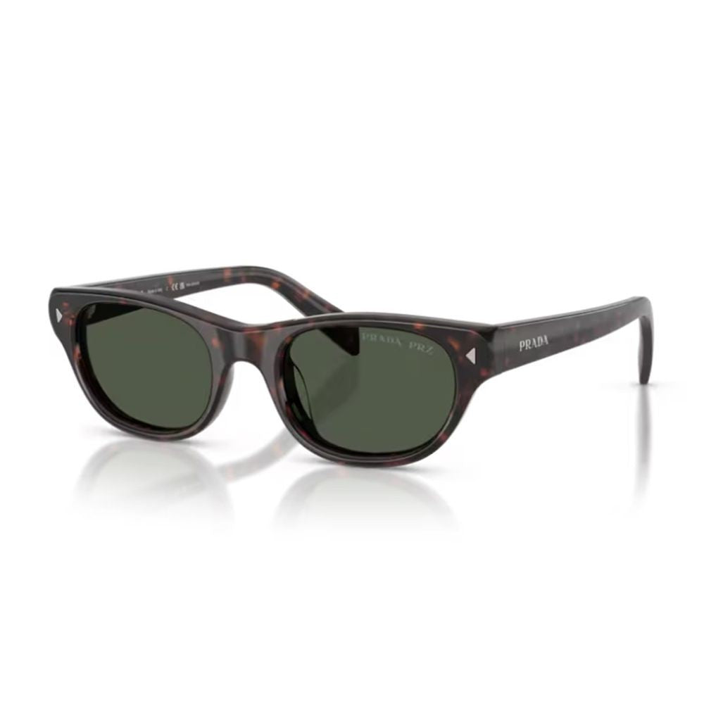 Prada Cat-Eye Sunglasses In Glossy Havana Acetate With Polarized Lenses