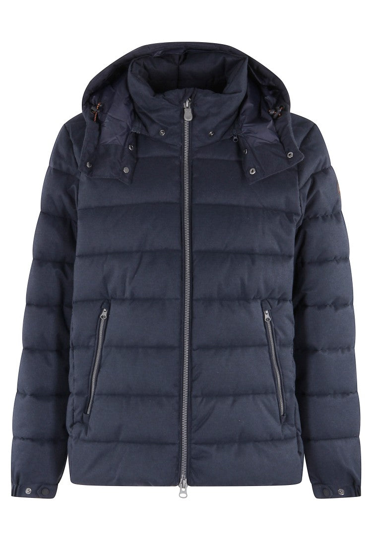 Save The Duck Padded Navy Melange Jacket With High Collar