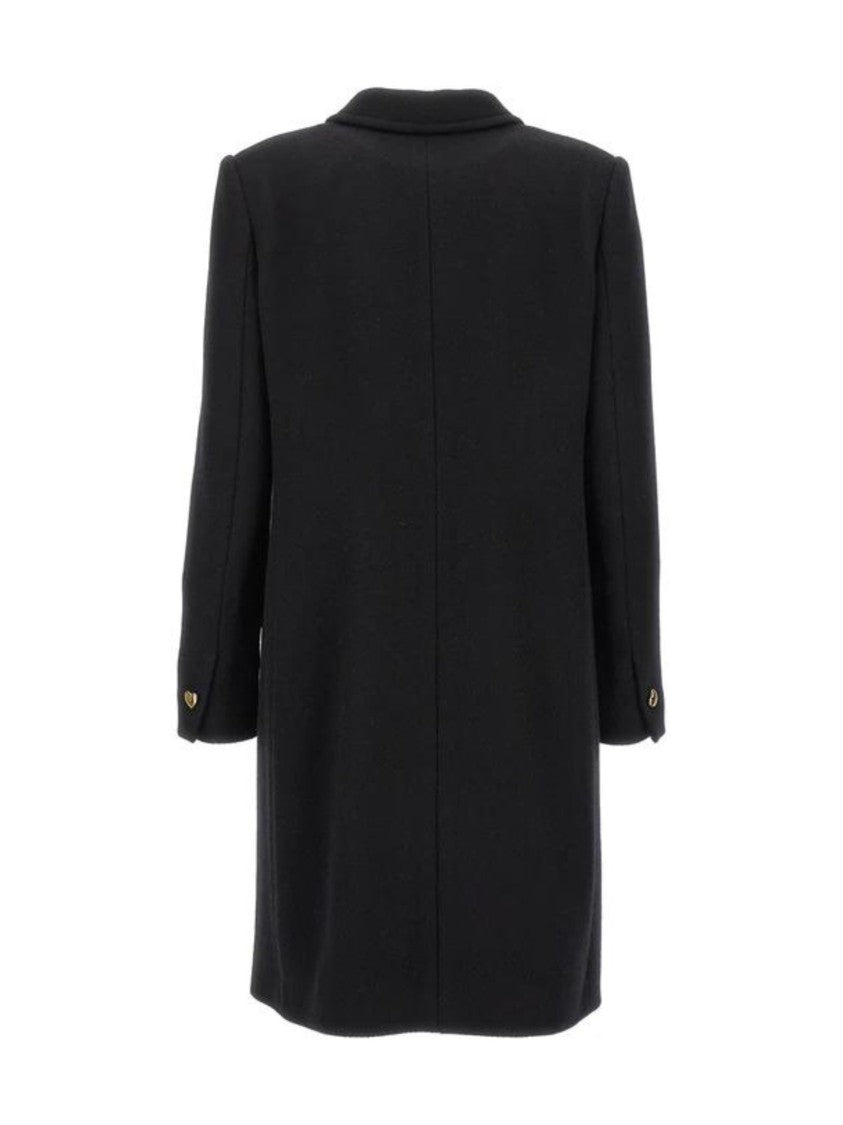 Moschino Heart-Shaped Buttons Black Coat