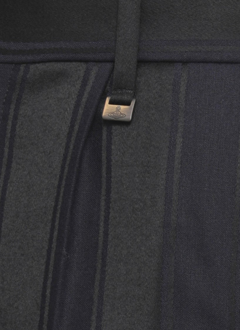 Vivienne Westwood Blue Ray Striped Tailored Wide-Leg Wool Pants