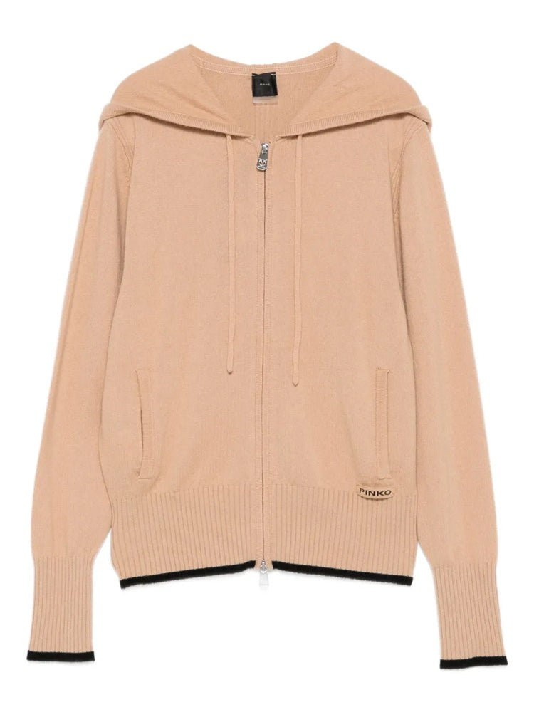 Pinko Beige Sullawesi Wool-Cashmere Cardigan