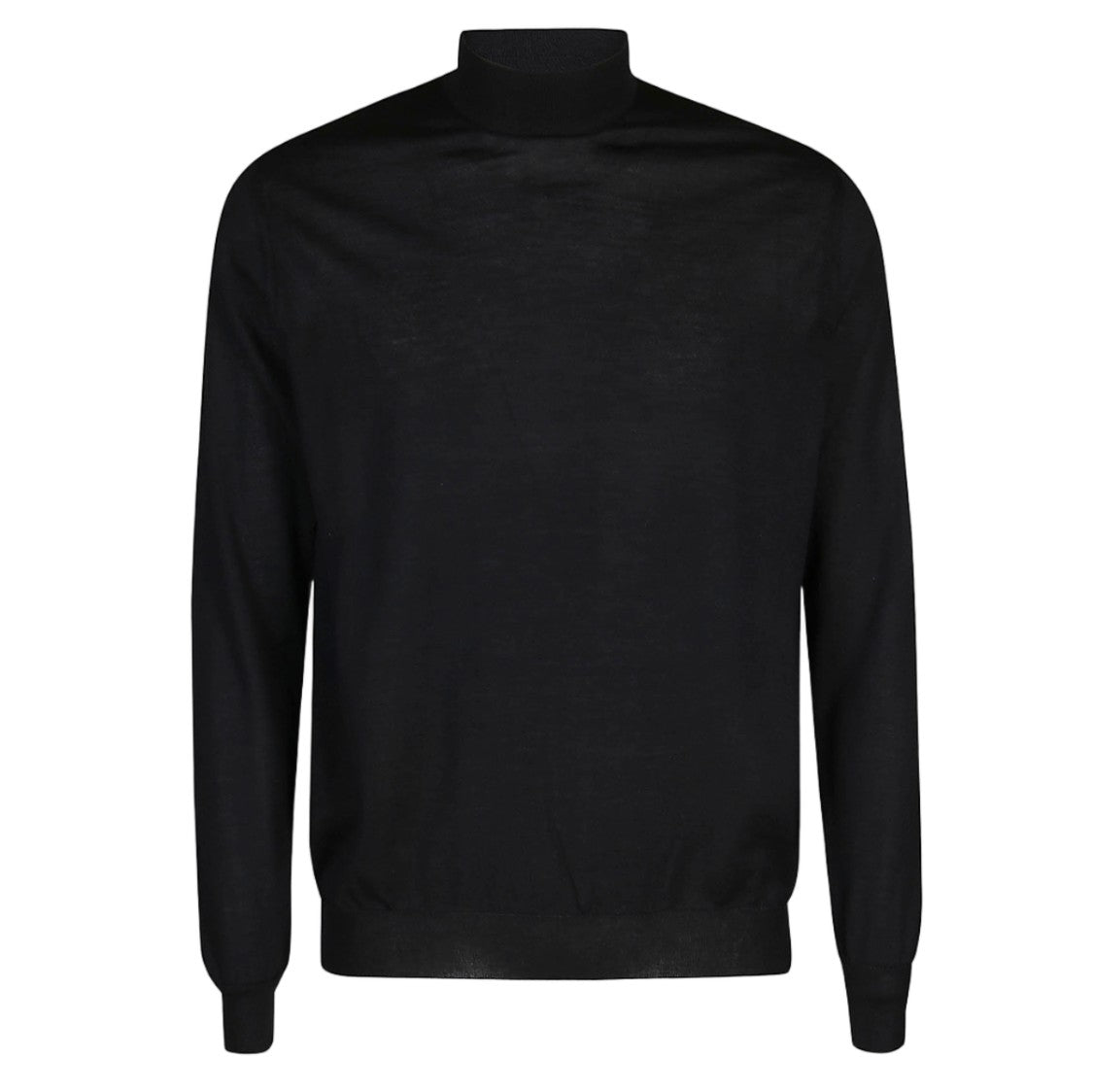 Malo High Neckline Fitted Sweater With Ribbed Cuffs