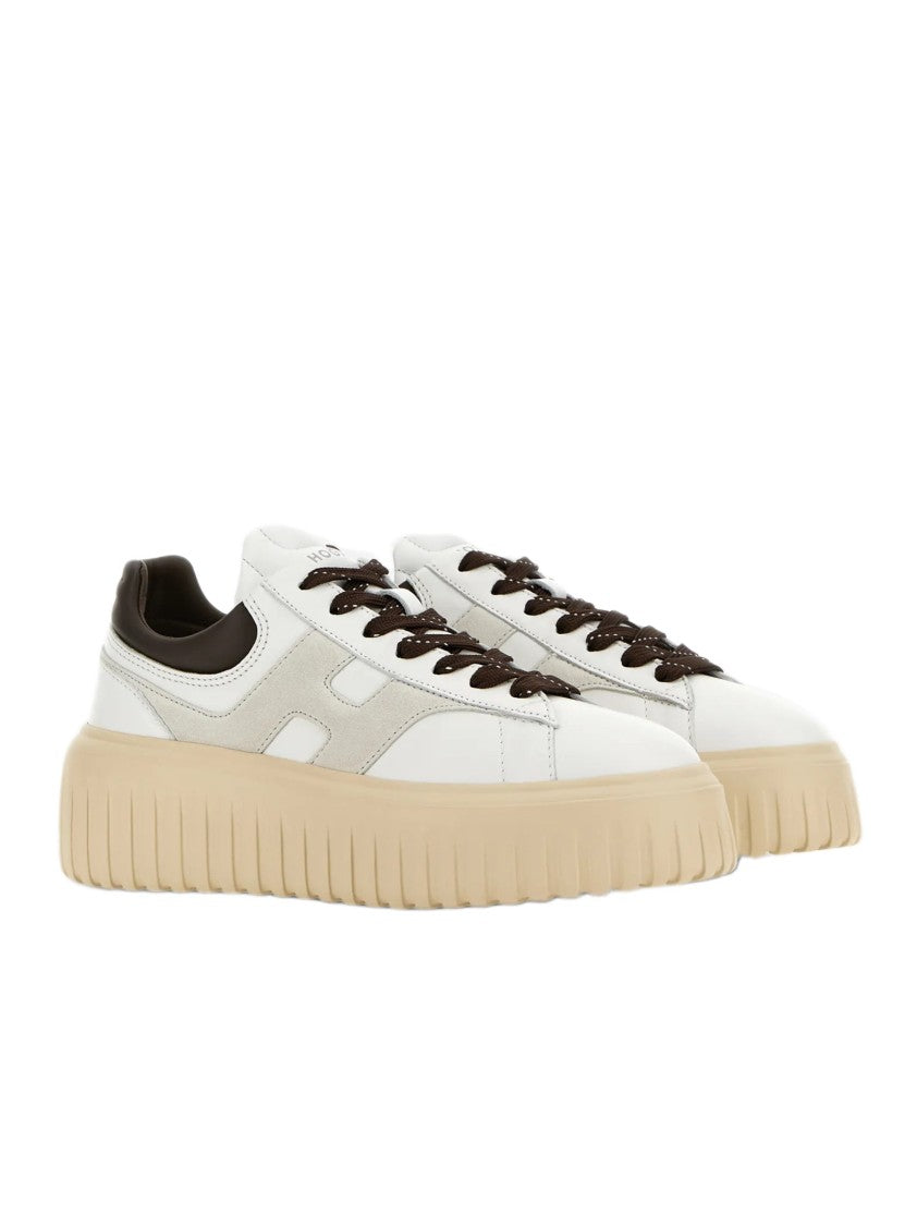 Hogan Nappa Leather Sneakers With Suede H-Stripes