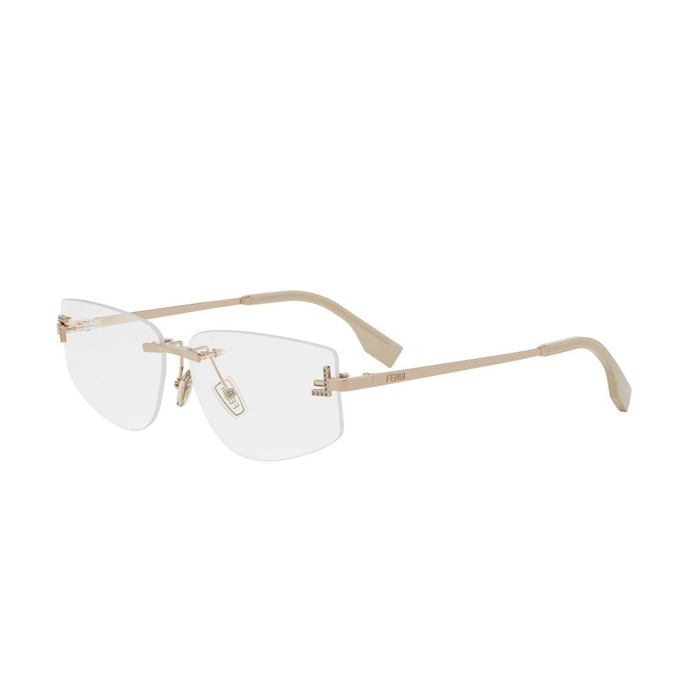 Fendi First Crystal Geometric Rimless Sunglasses