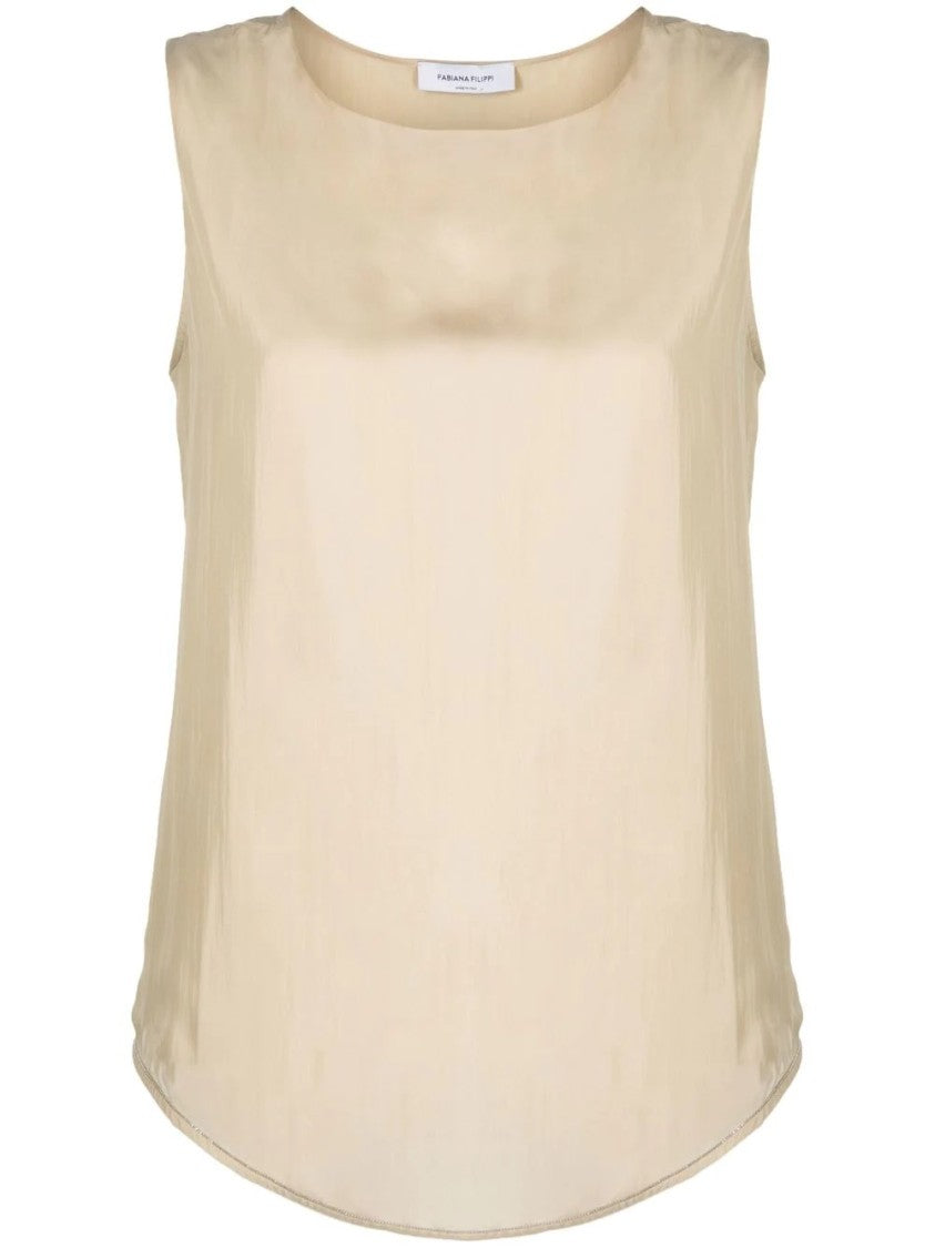 Fabiana Filippi Elegant Sleeveless Top With Luxurious Viscose-Silk Blend And Versatile Design