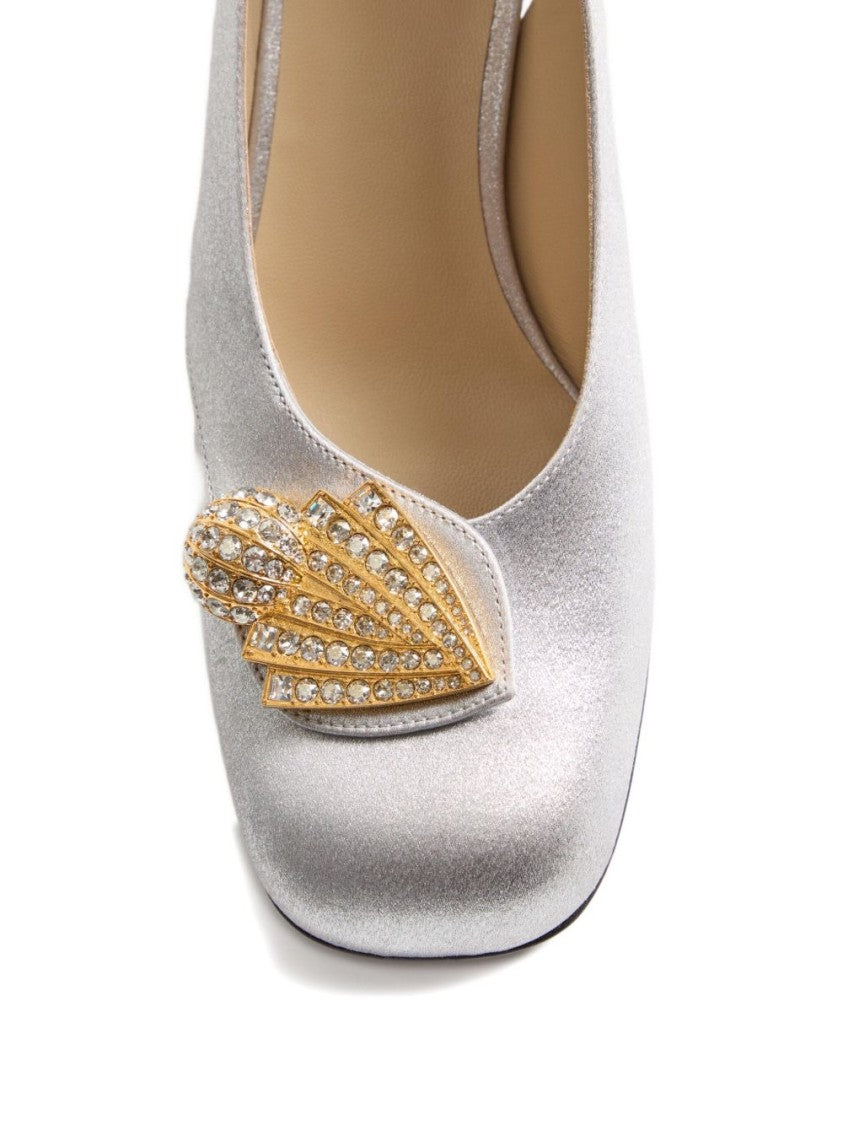 Valentino Garavani Adamantine Slingback Pumps In Glitter Fabric 60Mm