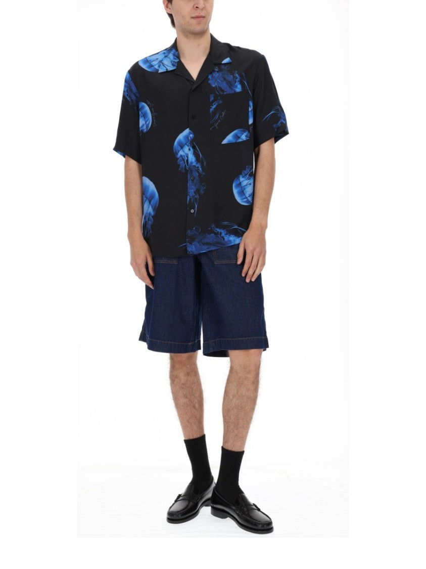 Versace Jeans Couture Black Jellyfish Print Casual Shirt