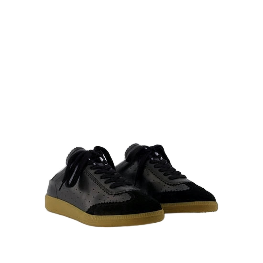 Isabel Marant Perforated Black Sneakers With Glossy Finish