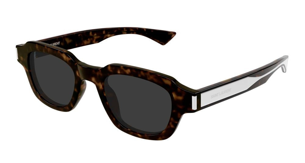 Saint Laurent Havana Tortoiseshell Pattern Oversized Square Sunglasses