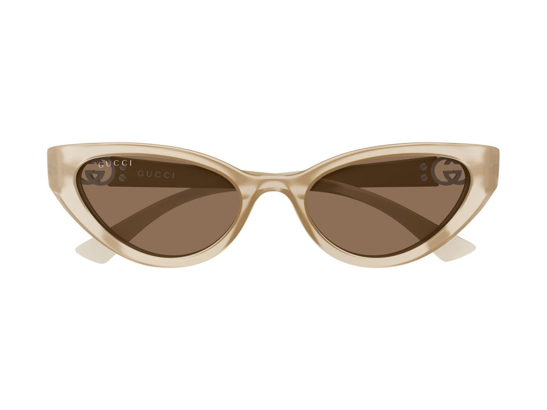 Gucci Gg2194s Translucent Beige Silver Accent Cat-Eye Sunglasses