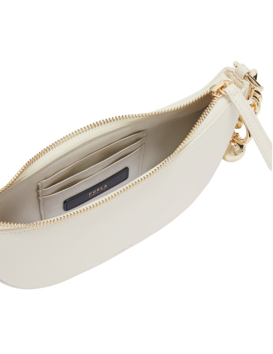Furla Sfera Mini Leather Shoulder Bag, Cream