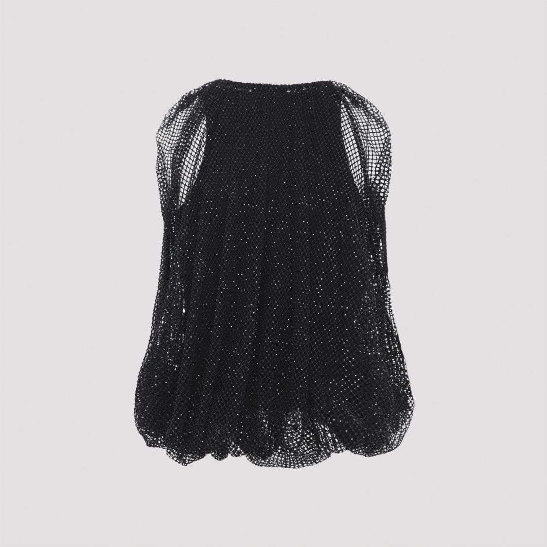 Sportmax Sleeveless Black Mesh Overlay Top