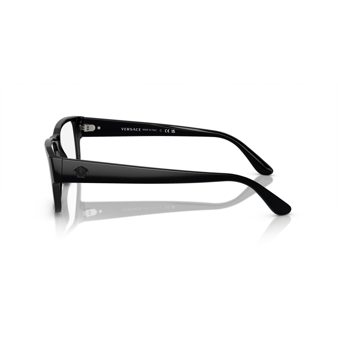 Versace 0Ve3342 Rectangular Black Acetate Eyeglasses
