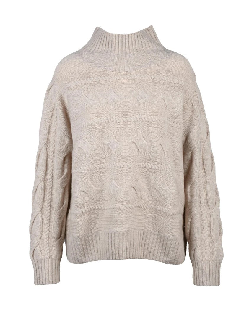 Max Mara Textured Cable Knit Wool Cashmere Sweater By Max Mara Studio