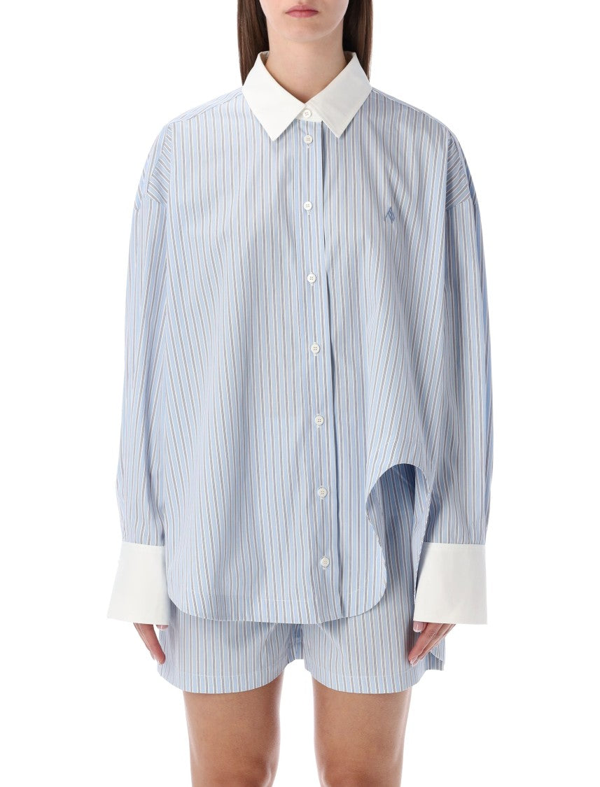 The Attico Diana Oversized Striped Poplin Shirt