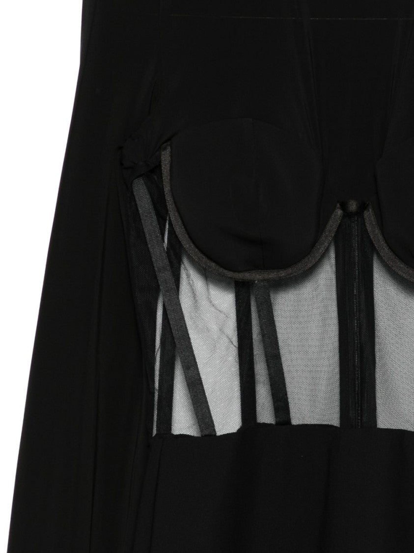 Nensi Dojaka Black Mini Dress With Corset Top