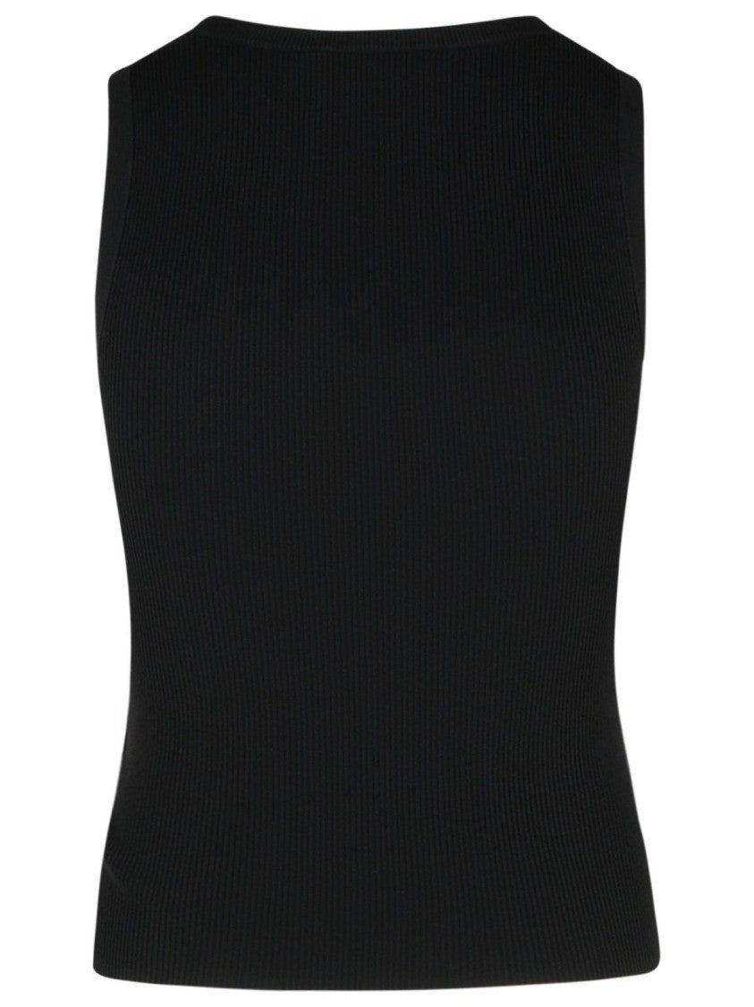 Moschino Jeans Black Viscose Blend Tank Top