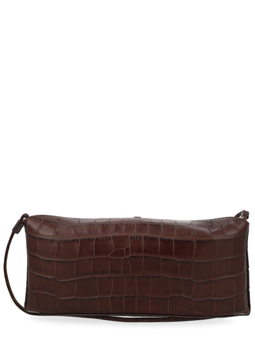 Staud Neutrals Eve Crocodile Texture Pochette