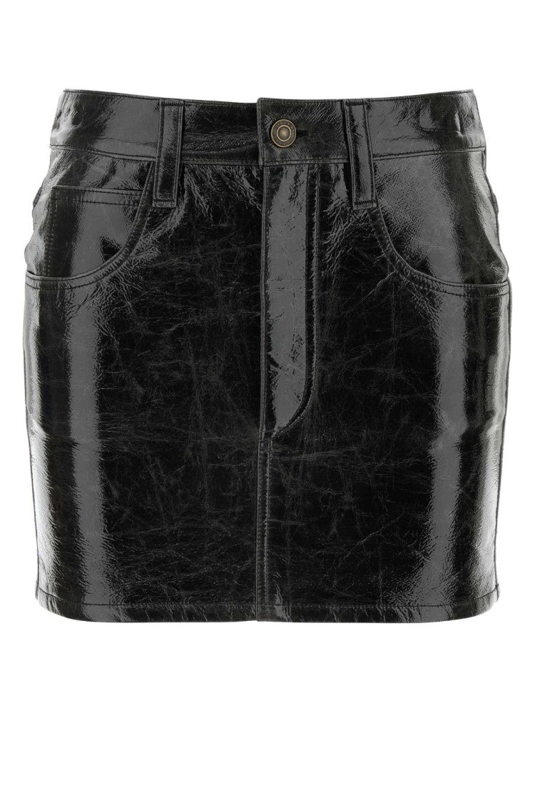 Isabel Marant Slate Synthetic Leather Laviana Mini Skirt