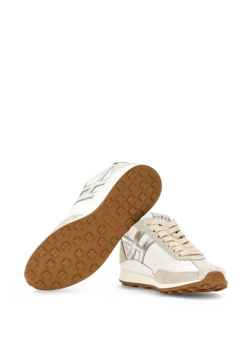 Hogan Sleek Flat Sneakers With Suede Overlays